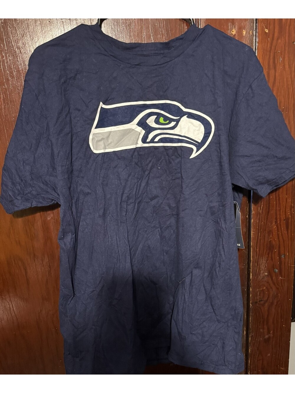 Seattle Seahawks Russell Wilson Mens Size L Blue T-Shirt NEW WITH TAGS